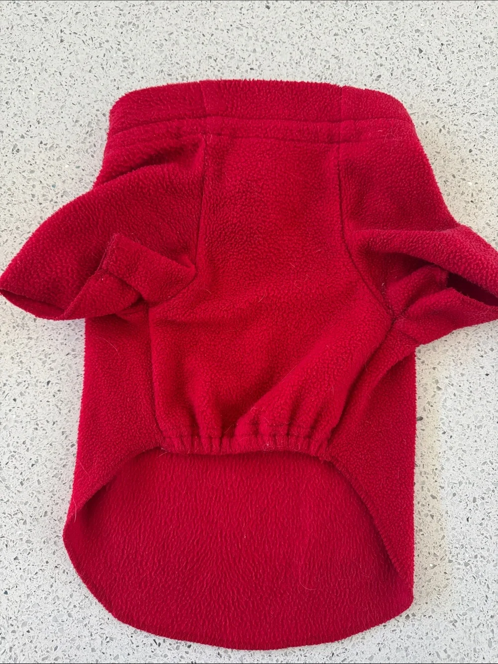 Red Fleece Dog Shirt with Bold DOG Lettering